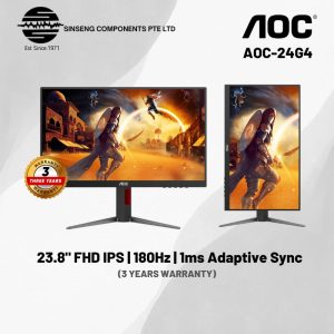 AOC MONITOR 23.8" 24G4 IPS FHD LED GAMING 180HZ HDMI 2.0 DP 1.4 HAS PIVOT VESA (3 YEAR WARRANTY)