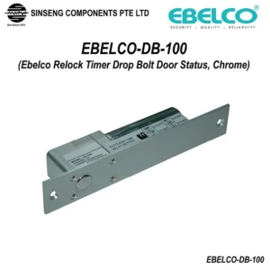 EBELCO Dropbolt DB-100 (Ebelco Relock Timer Drop Bolt Door Status, Chrome, For Glass Door Lock)