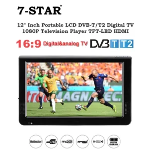 11.6" LED Digital Portable TV (AV/TF/USB/HDMI) 12''inch Rechargeable Battery Portable Monitor