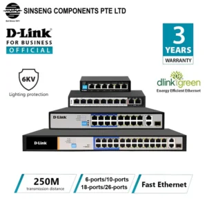 D-Link 250M 4/8/16/24 Port PoE Switch with 2 Uplinks Port DES-F1006P-E / DES-F1010P-E / DES-F1018P-E / DES-F1026P-E