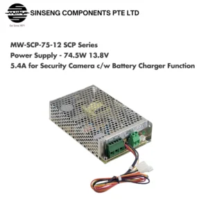 Mean Well Power Supply - 74.5W 13.8V 5.4A for Security Camera c/w Battery Charger Function [Order Model: SCP-75-12]