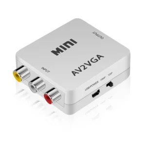Mini HD AV2VGA Video Convertor Box AV RCA CVBS to VGA Video Converter with 3.5mm Audio to PC HDTV Converter