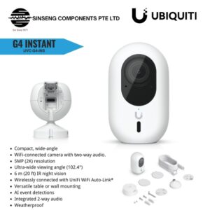 Ubiquiti Unifi UVC-G4-INS 5MP Cube IP Camera Ultra-wide viewing angle WiFi Connected with UniFi WiFi Auto-Link