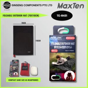 MaxTen RH31 Mini Pocket Foldable Outdoor Mat (70x110cm) with Carrying Bag, Travel, Camping